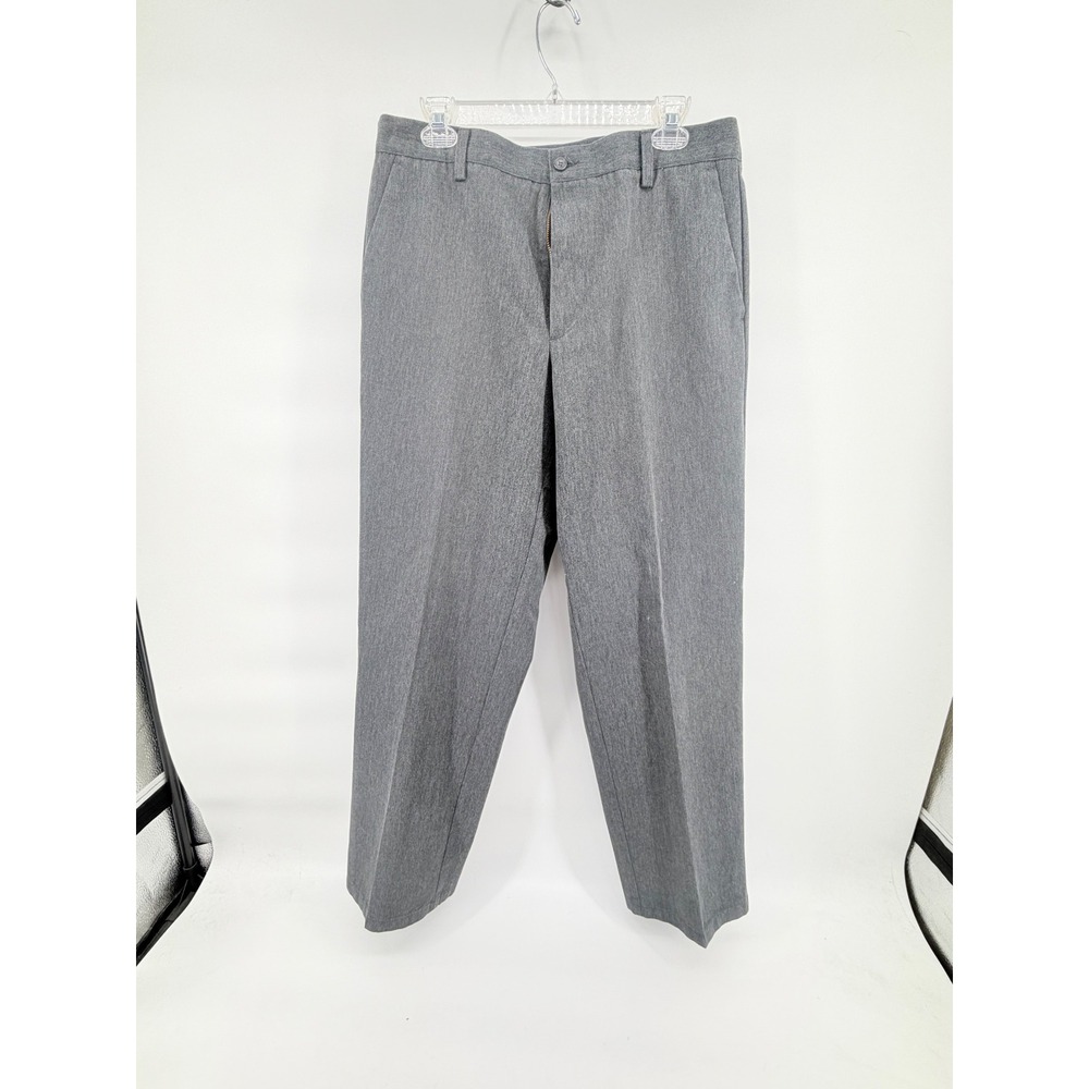 Dockers Mens Pants 34x32 Gray Flat Front Classic Fit Chino Khaki Trousers Dress